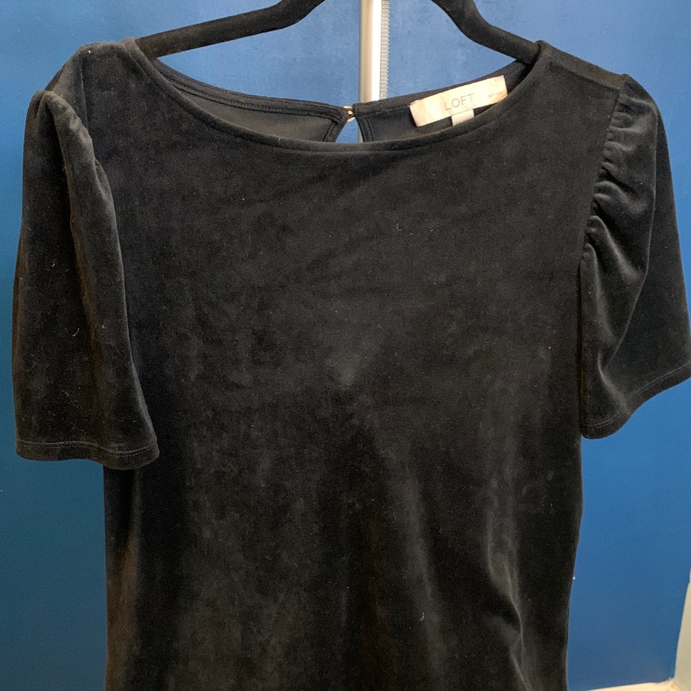 LOFT Velvet Black Boatneck shirt